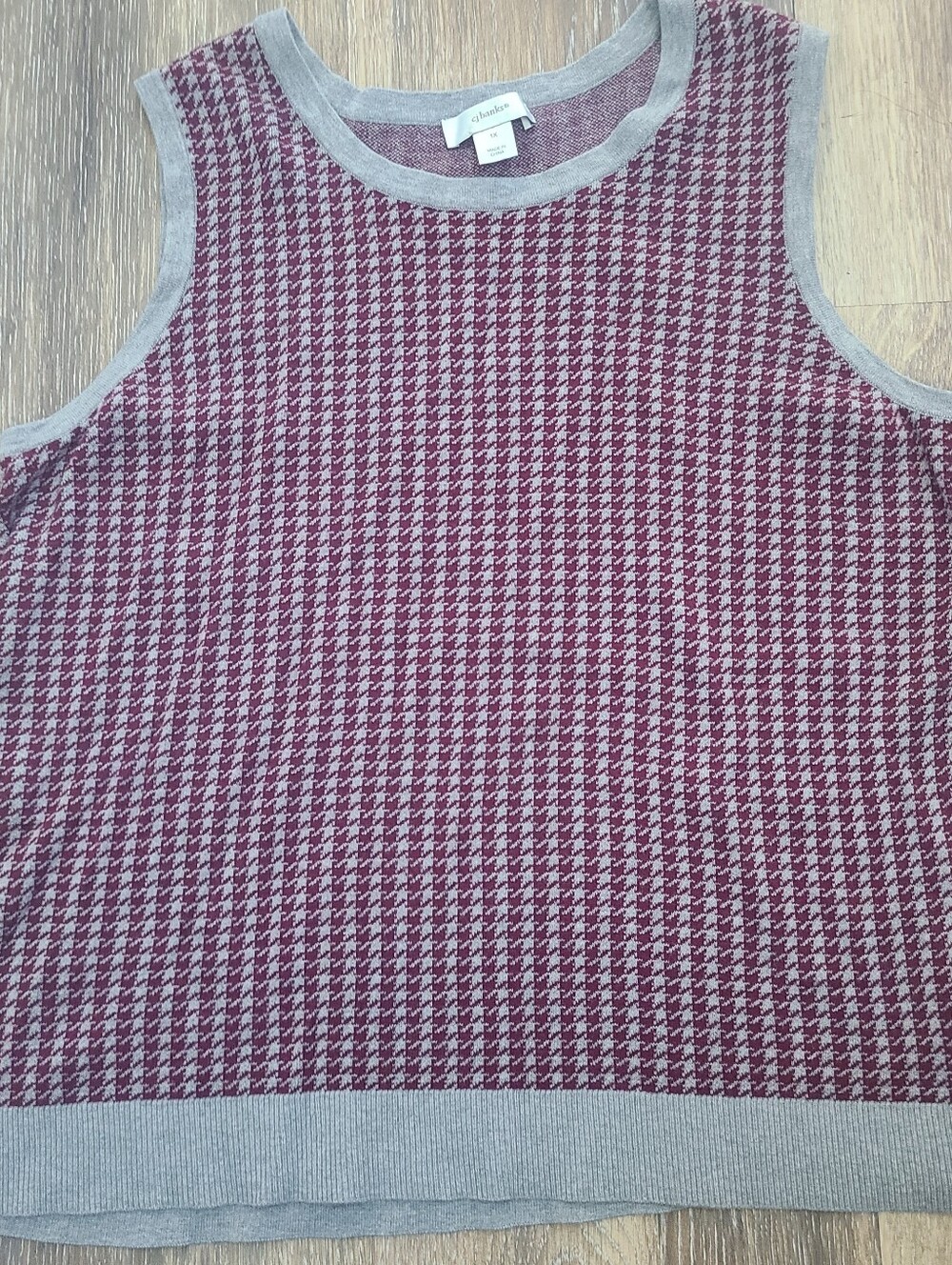 CJ Banks Sleeveless Checkered Sweater Women's Size 1x